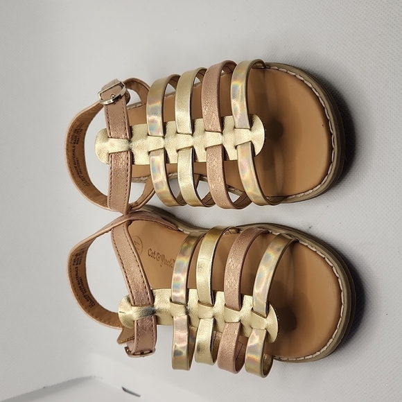 CAT & Jack Gold Copper Sandals Size 11 - Picture 2 of 10